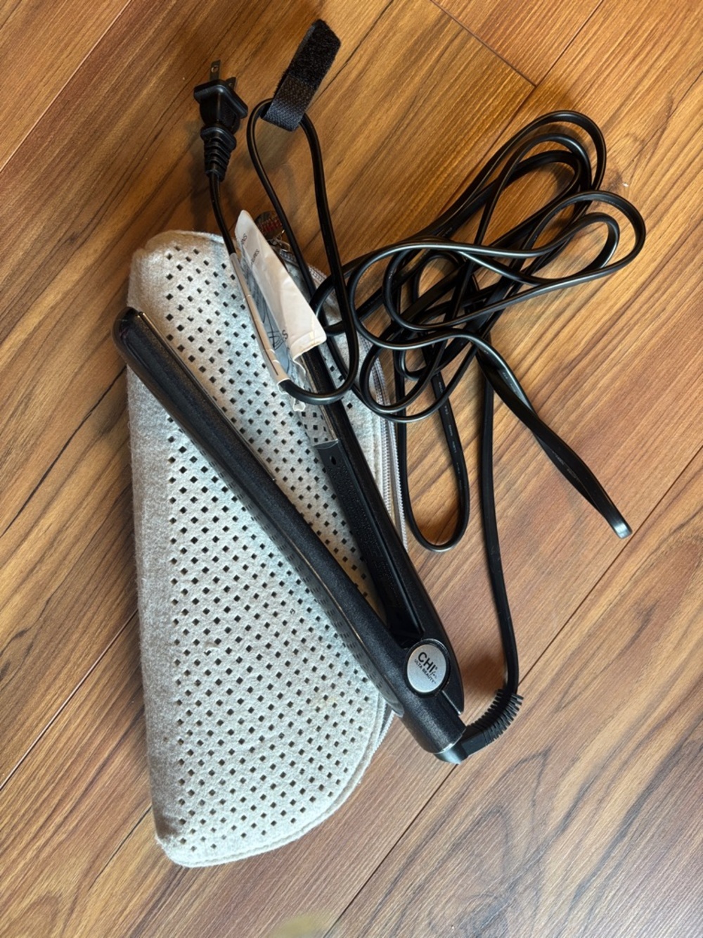 CHI Black Mini Ceramic Flat Iron with Travel Pouch - Black